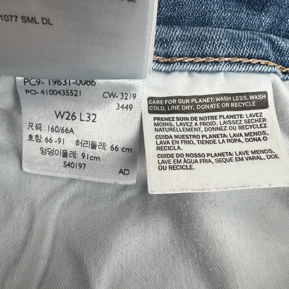 Levi's 314 Shaping Straight Jeans High Rise Waisted Slim Long Denim Jeans - 26 - Picture 9 of 13